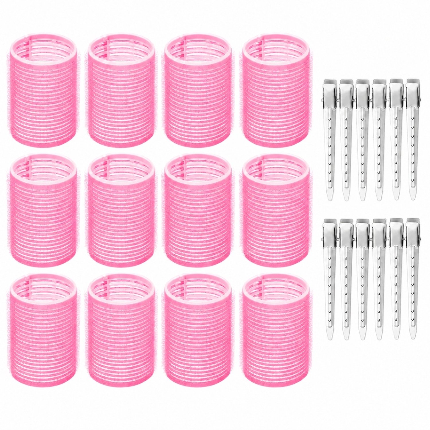 Merkloze Haarrollers Set met Clips - 24 Stuks voor Volume & Krullen
