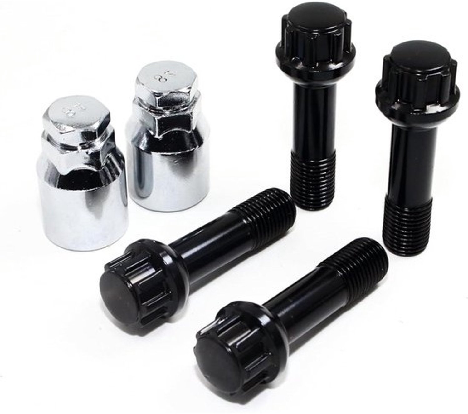 Set wielbouten - Veiligheidssluitingen - Autobeveiliging - Warmtebehandeld staal - 14x1.5 mm - Zwart