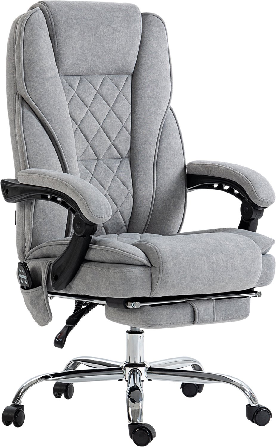 Vinona Bureaustoel met massage- en warmtefunctie - Met voetensteun - In hoogte verstelbaar - 67 x 72 x 111-119 cm - Grijs