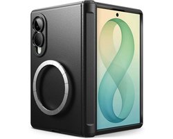 Ringke Onyx Flap Magnetic | Hoesje Geschikt voor Samsung Galaxy Z Fold 8 | Compatibel met MagSafe / Qi2 | Back Cover Flexibel TPU met Militaire Standaard | Scharnier Bescherming | Zwart