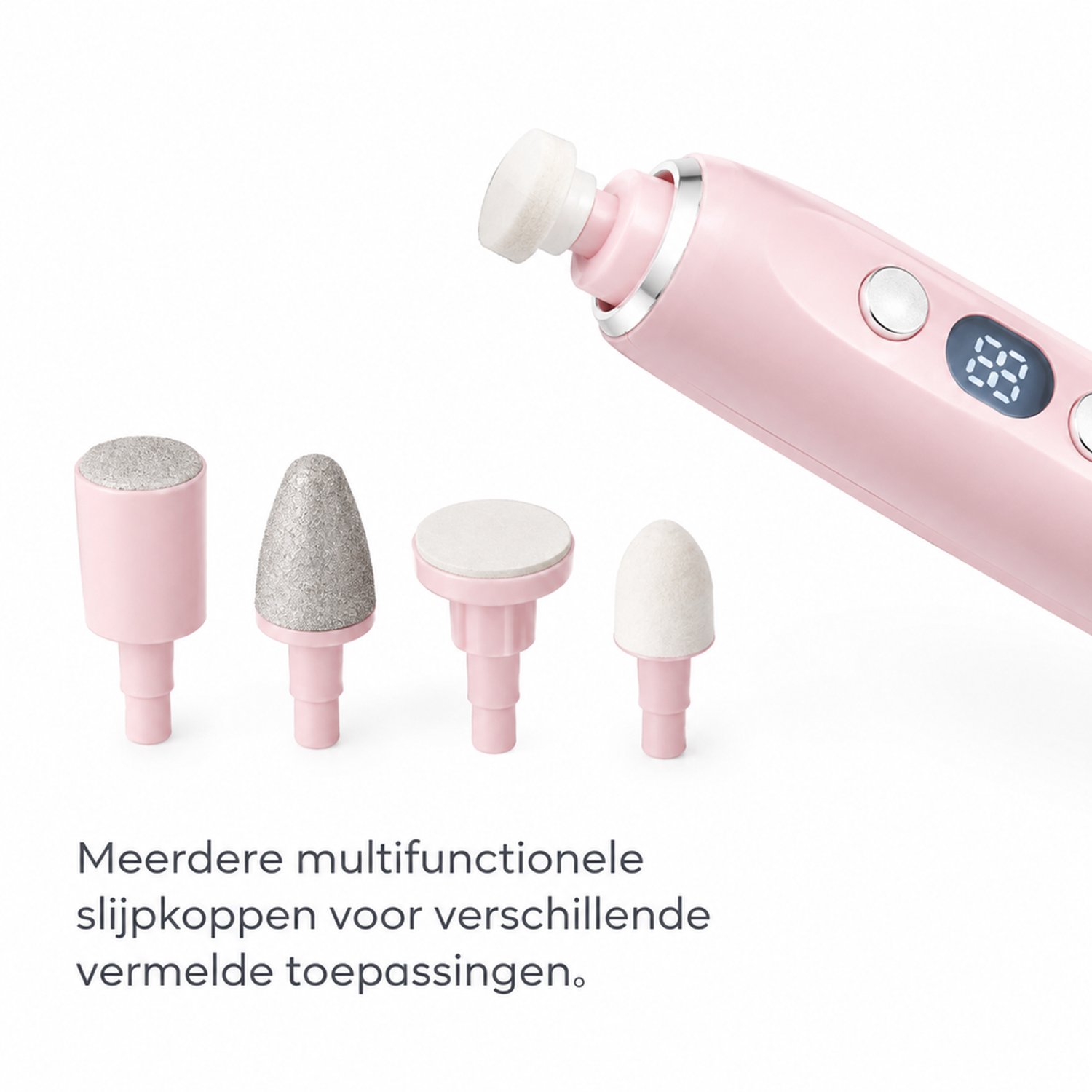 Elektrische nagelknipper - 4-in-1 - roze penvormig handmodel - voor nagel-, hiel- en ontharingsverzorging - basisverpakking