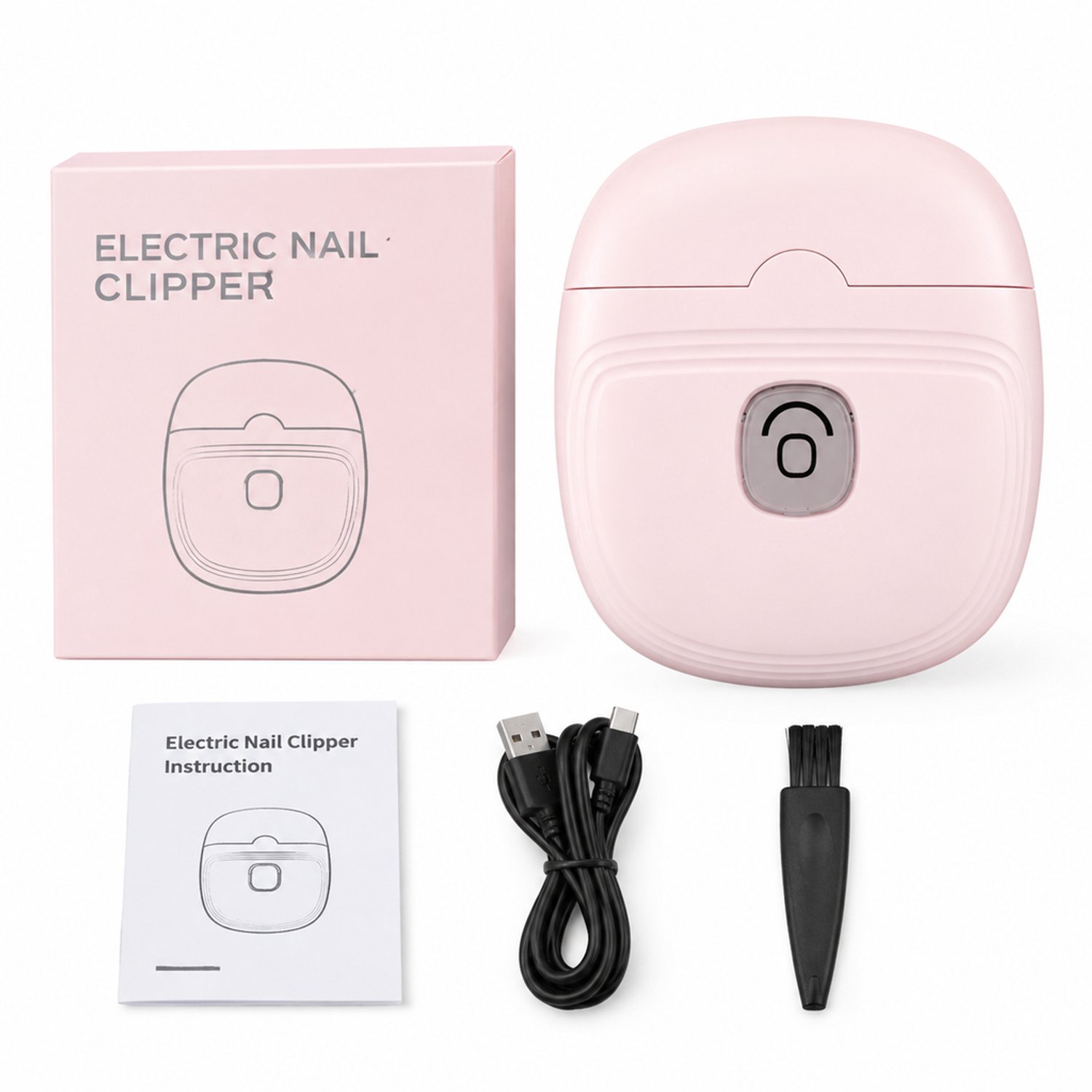 Elektrische nagelknipper - 2 standen - met nagelopvang, nachtlicht en anti-knijpontwerp - voor dagelijks en thuisgebruik - met kabel en reinigingsborstel