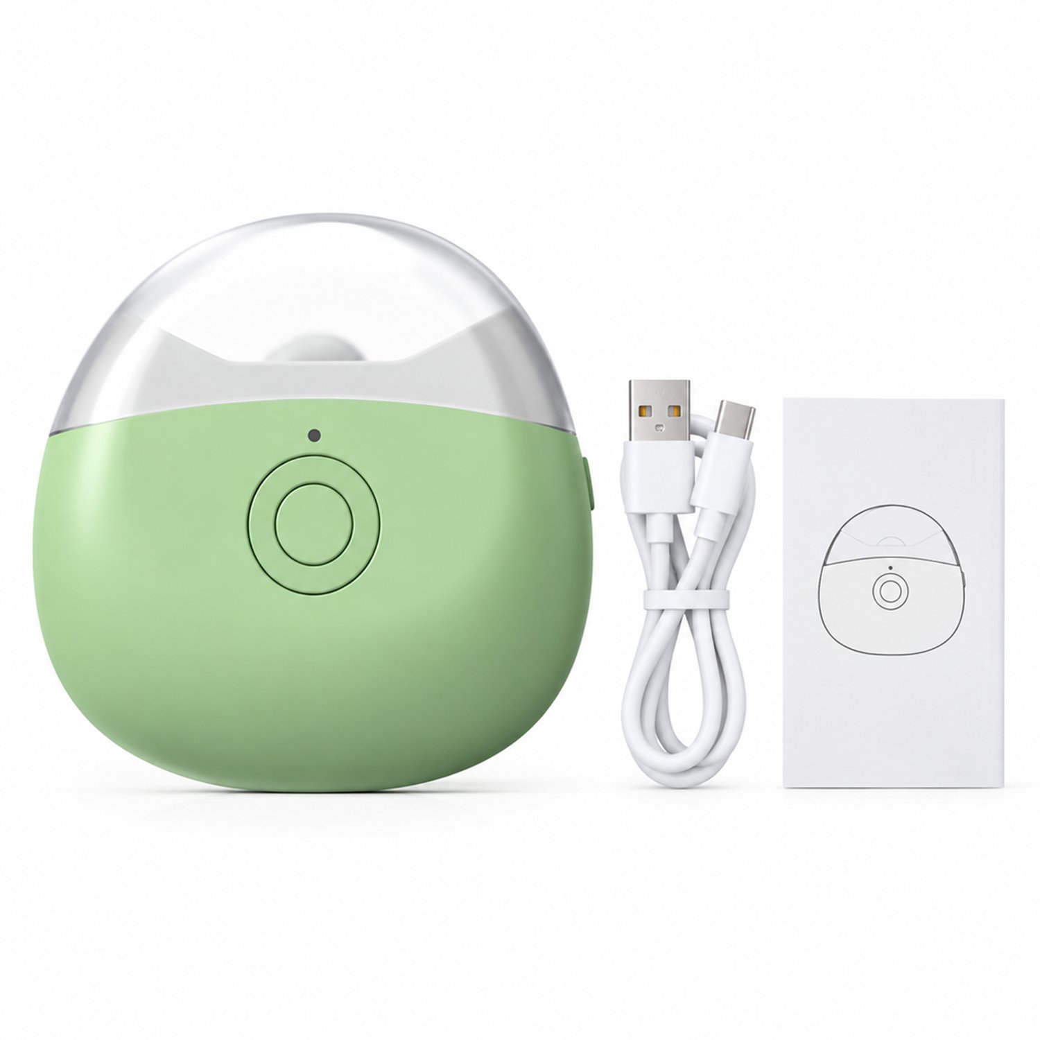 elektrische nagelknipper - enkelvoudige groene uitvoering - minimalistisch ontwerp - voor dagelijks en huishoudelijk gebruik - met USB en handleiding