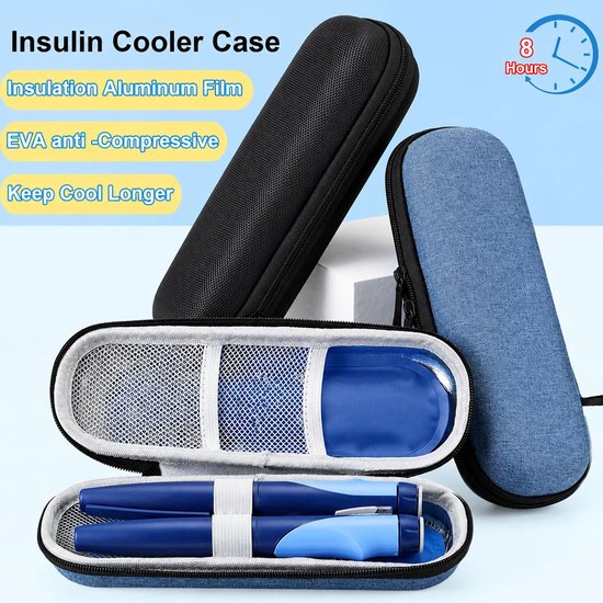 VHV - Insuline Koelta - met 2 Herbruikbare Koelpakketten – 20x7x5 cmDiabetes Koeltas - Insuline Etui - Insulinepennen - Medische Koeltas voor Insulinespuit - Draagbare van Vhv — afbeelding 4