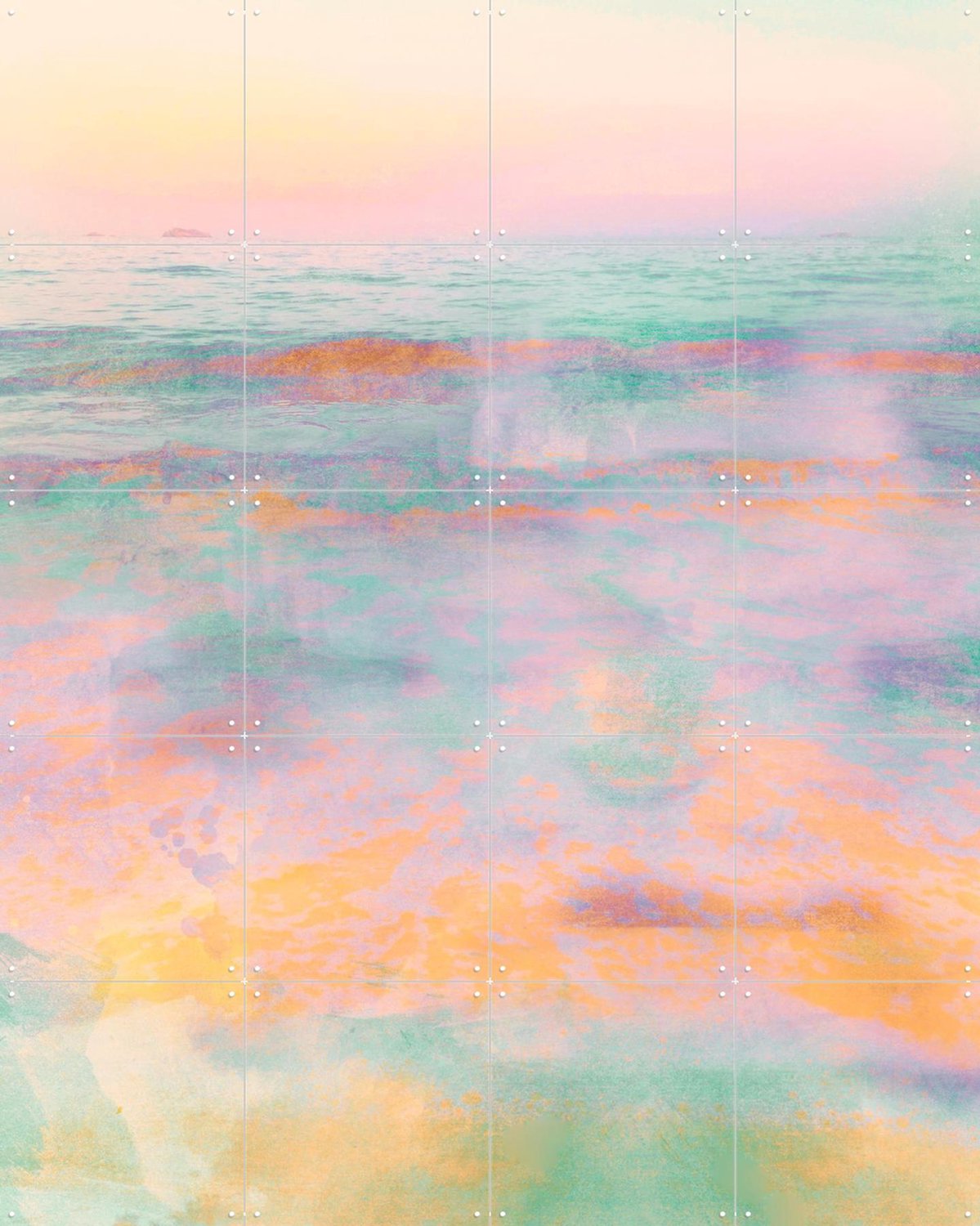 IXXI Brand New Day, Angelo Cerantola - 80 x 100 cm - Grote wanddecoratie en posters - Abstract, Kleurrijk, Slaapkamer, Woonkamer, Strandhuis Blauw / Paars / Roze