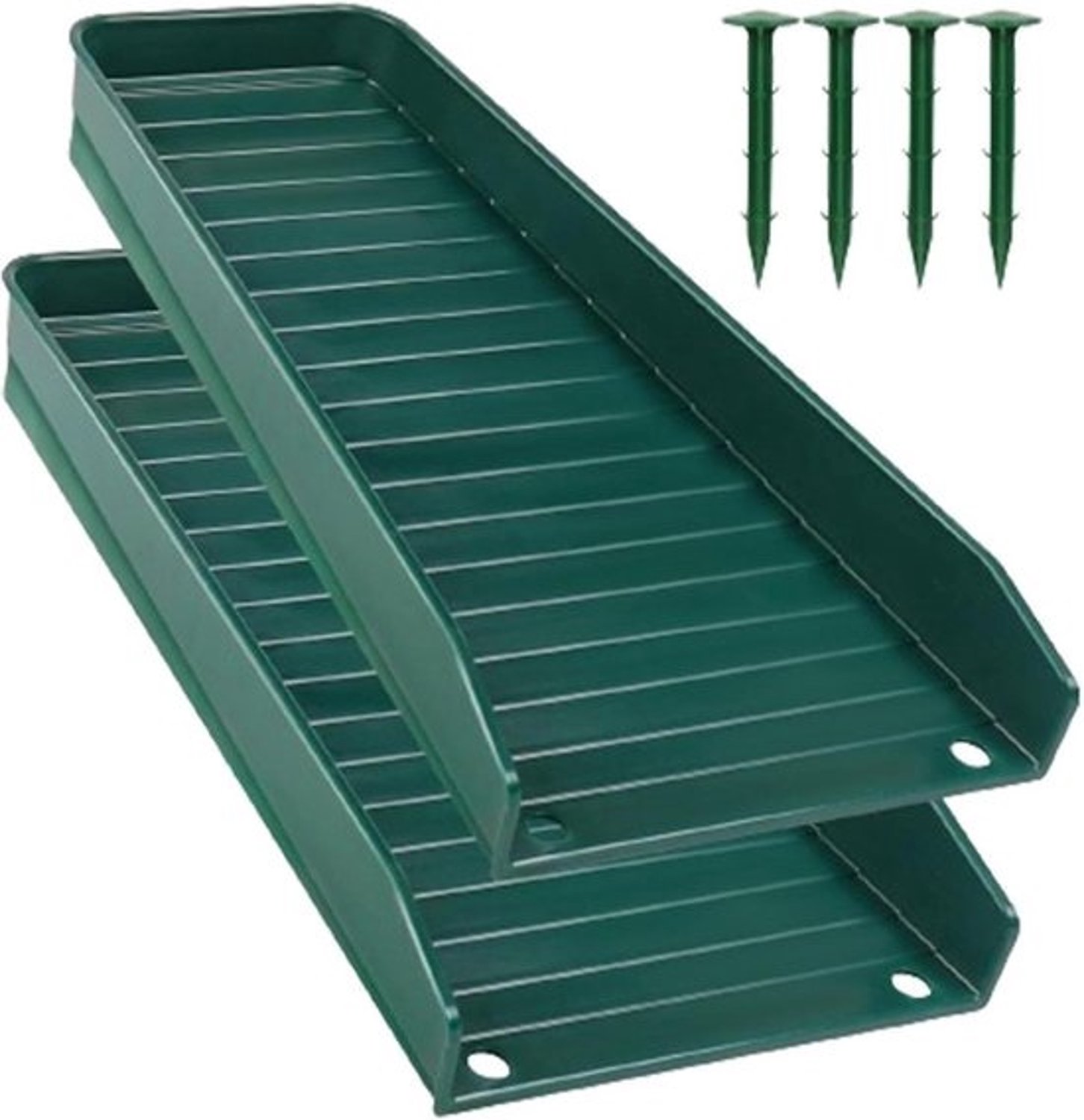 Regenpijpafvoerbak - Bescherming van de waterafvoer - Voor bescherming van het huis - Preventie van erosie - 46 cm lengte - Groen
