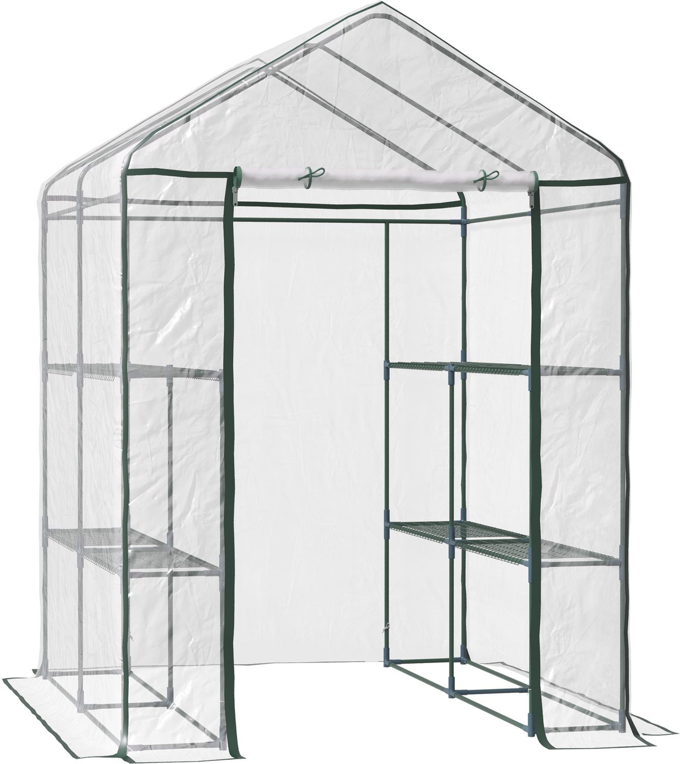 Sunona Begehbare Foliekas met 6 schappen - 143 x 143 x 195 cm - Transparant