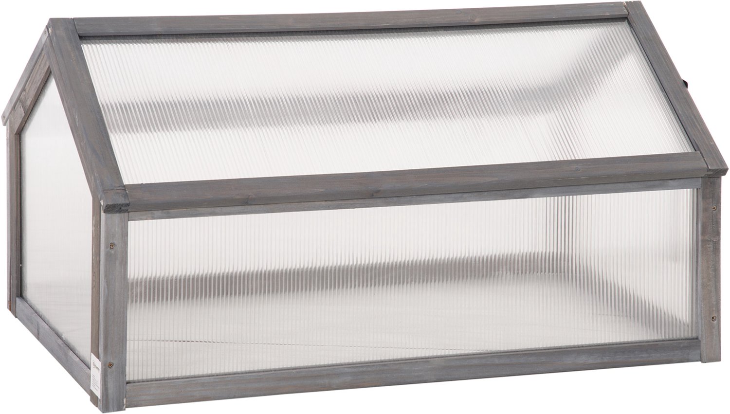 Sunona Kweekkas - Voor tuin, terras en balkon - Met verstelbare dakopening - Van dennenhout en polycarbonaat - 90 x 52 x 49,5 cm - Grijs