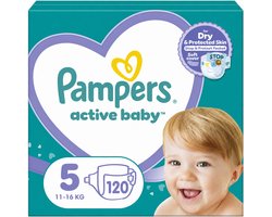 Pampers - Active Baby Luiers Maat 5 (11-16kg) - 2 x 60 stuks - Voordeelverpakking