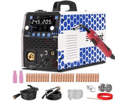Lasapparaat MIG/MAG 205 A 8-in-1 IGBT Synergie - Multiproces 7-in-1 - 6,48 kg - Voor Staal En Aluminium