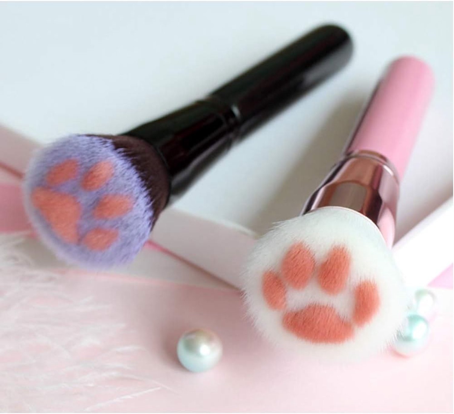Fluffy Blush Kwast voor Concealer in Kattenpootvorm - Perfect voor Make-up voor Vrouwen, Professionele Make-upborstel, Zacht en Comfortabel