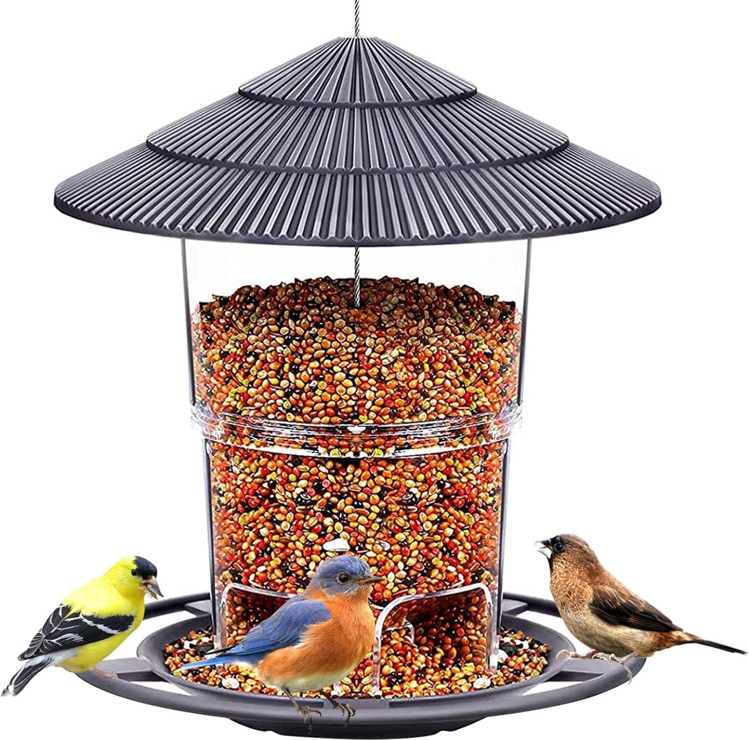 Vogelvoederhuis - Wit - 620 ml - Weerbestendig Kunststof - Voor Balkon en Tuin