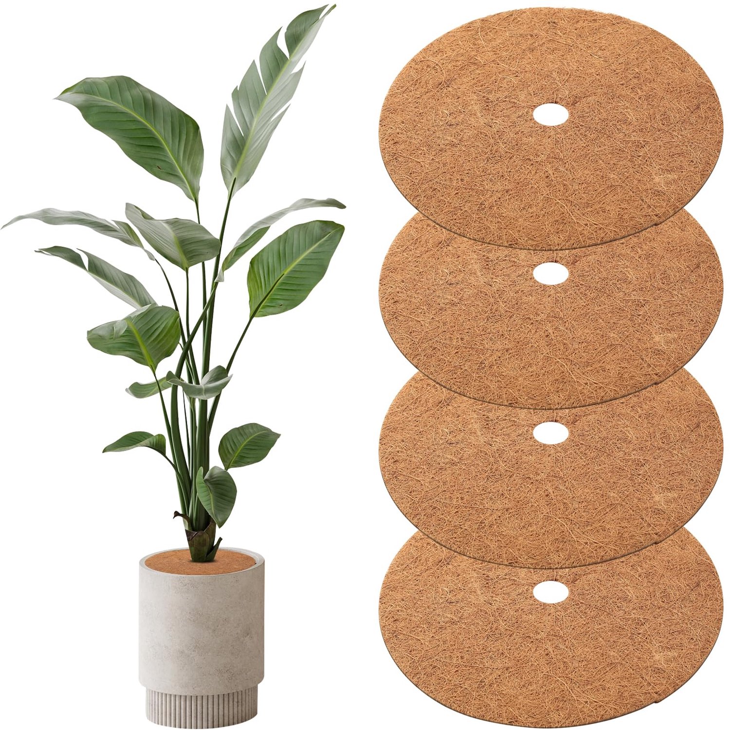Famanu - Kokosmat 40 cm - Bescherming voor planten - Duurzaam en natuurlijk materiaal - Bruin 4 stuks