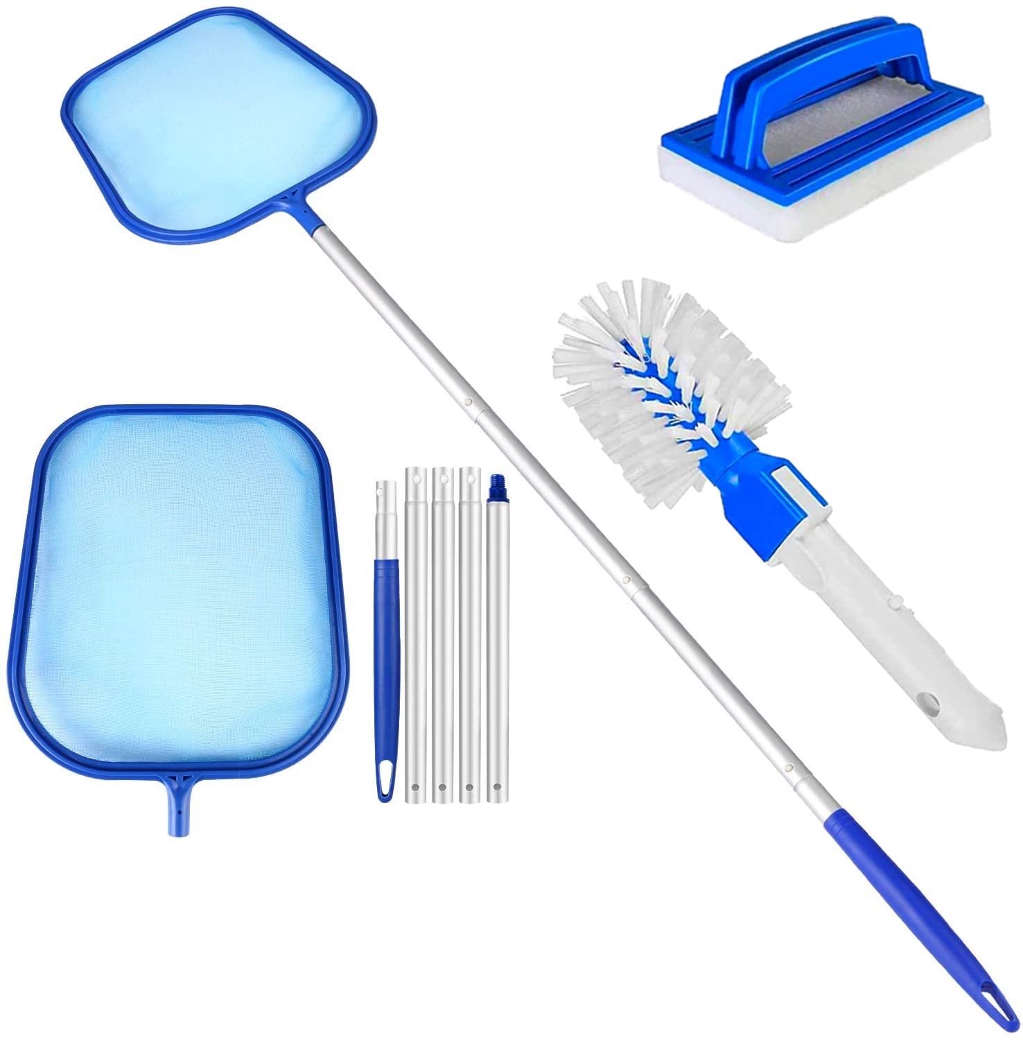 Famanu - Reinigingsset voor Vijver en Hot Tub - Effectieve reiniging van vuil en bladeren - Blauw 1 stuk