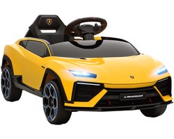 Playon Elektrische kinderauto - Met afstandsbediening en MP3-speler - Met vierwielvering en veiligheidsgordel - 101,5 x 49 x 43 cm - Geel