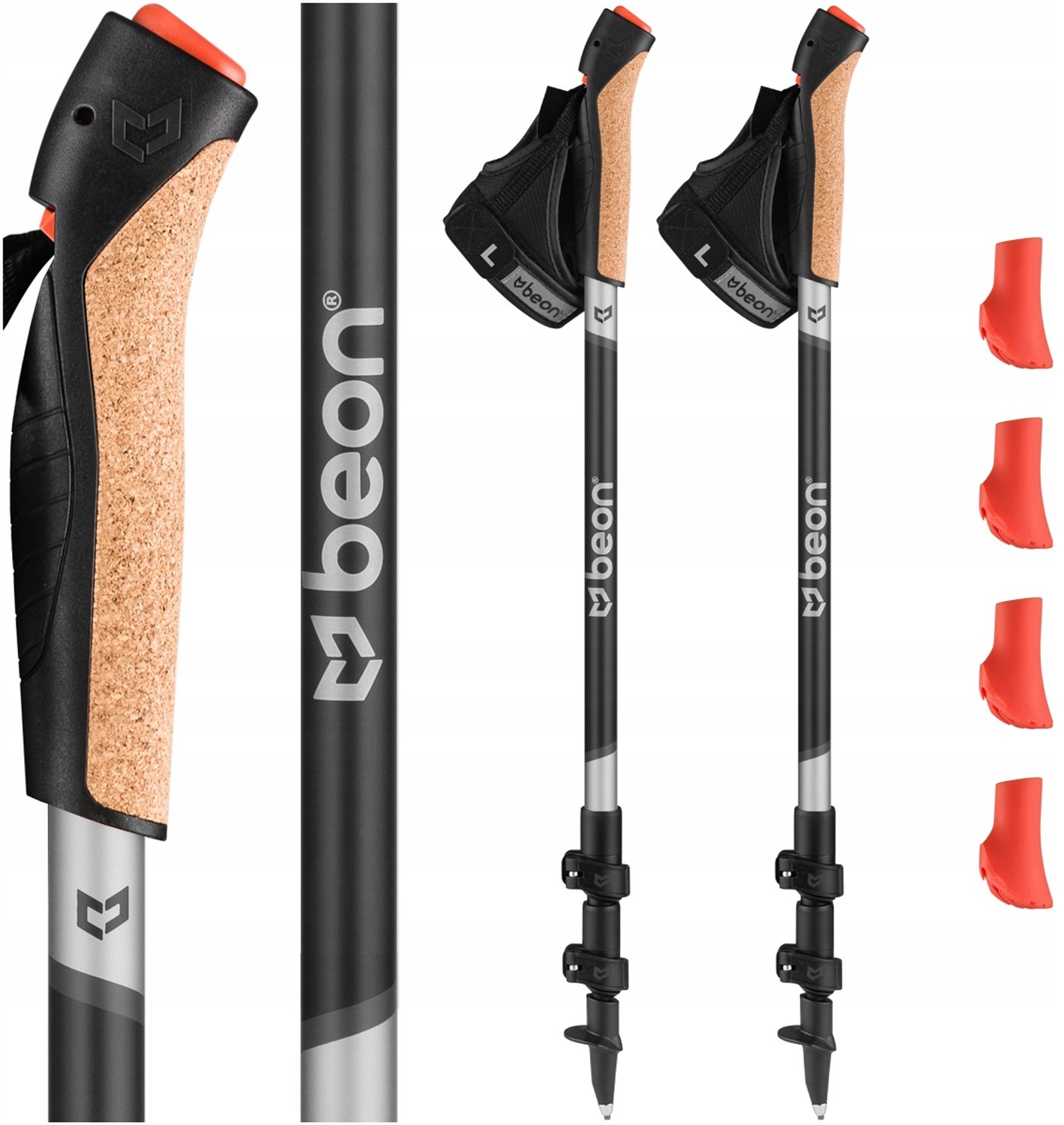 Beon NX6 Carbon Nordic Walking Stokken - Lichtgewicht & Verstelbaar