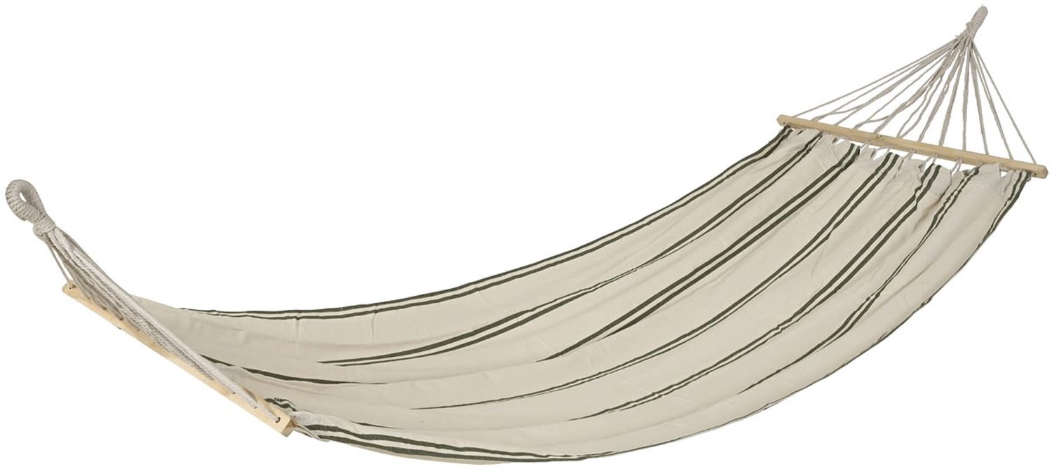 Outdoor Living Hangmat Wolwit met Groene Strepen 200 x 100 cm
