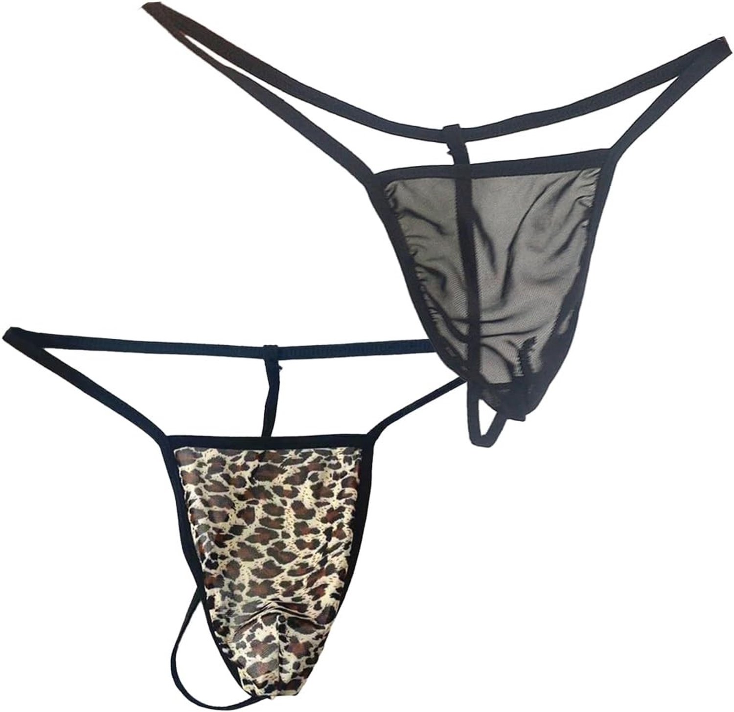 Set van 2 Stuks Sexy String Tanga voor Mannen - T-Back Slip Ondergoed, Plus Size Lingerie, Lage Taille Thong en Onderbroeken