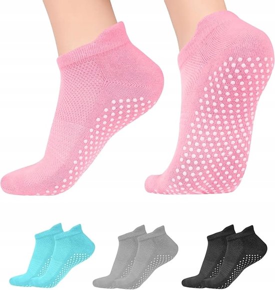 Antislip Sokken Set - 4 Paar Korte Sport Sokken voor Yoga — afbeelding 2