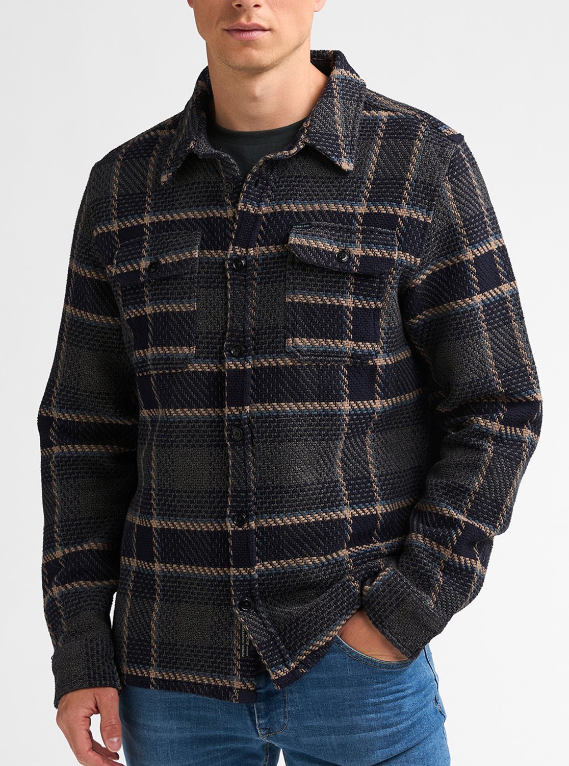 Petrol Industries - Heren Geruit flanellen overshirt forgeworks - Groen - Maat M