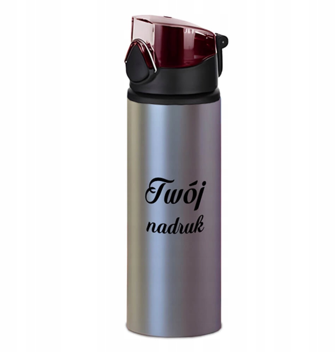 Merkloos Zilveren Bidon 750ml met Rode Dop - Sport & Cadeau