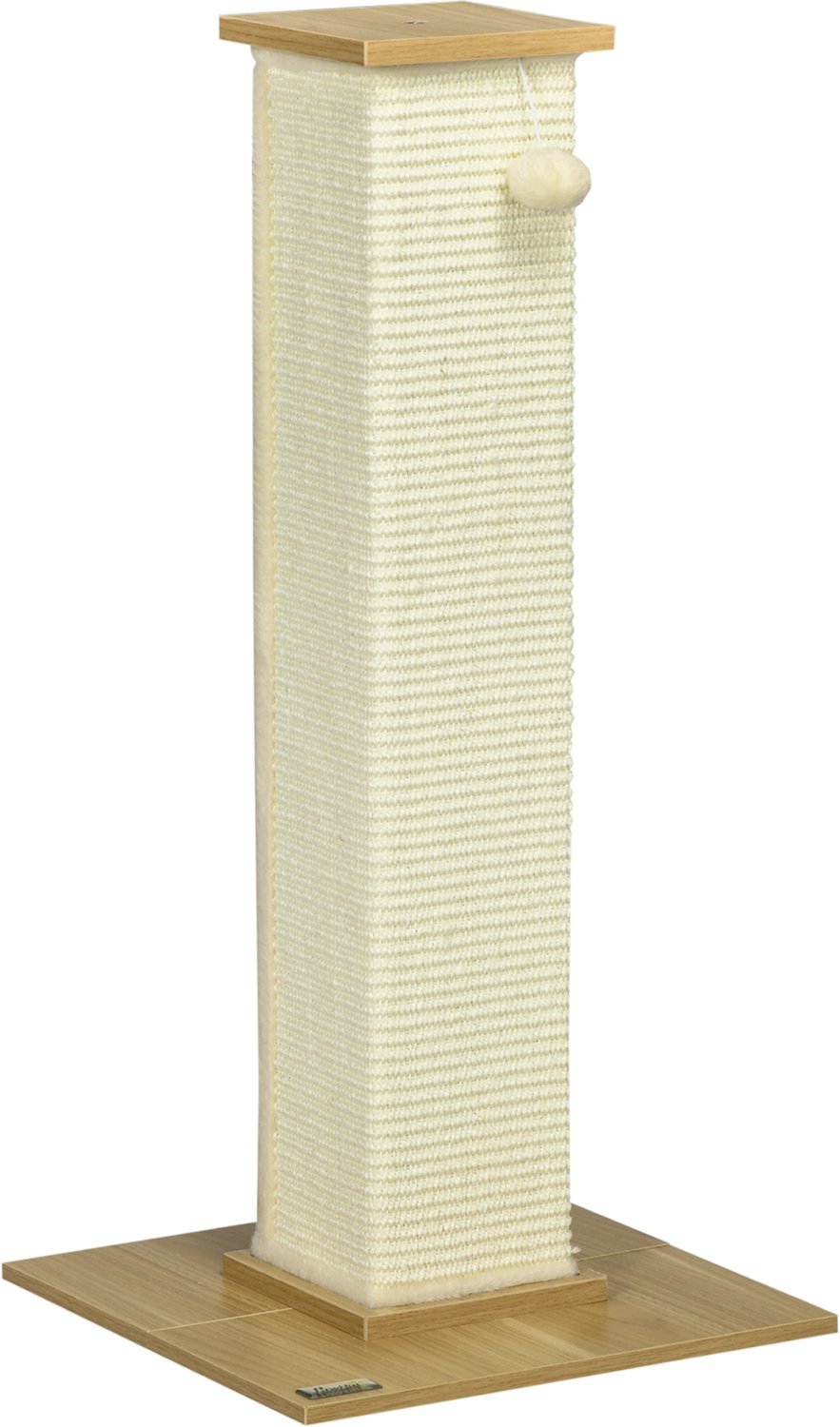 Pawona Krabpaal met speelbal - 38 x 38 x 80 cm - Eikenkleur en crèmewit