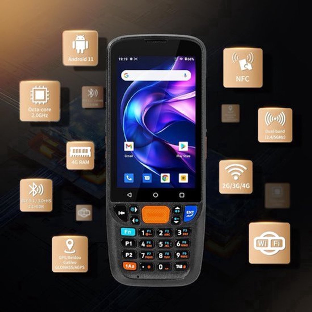 Handscanner – Barcodescanner – Barcodelezer – PDA – Mobiele Scanner – Android 11 Besturingssysteem – IP67 Waterdicht & Stofbestendig