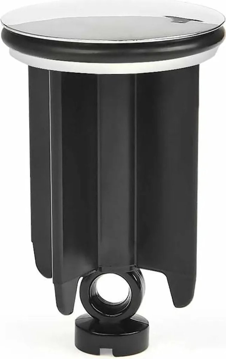 Wastafelstop Geschikt voor de badkamer, 40 mm diameter, in hoogte verstelbaar, universele wastafelstop, aluminiumlegering – zwart.