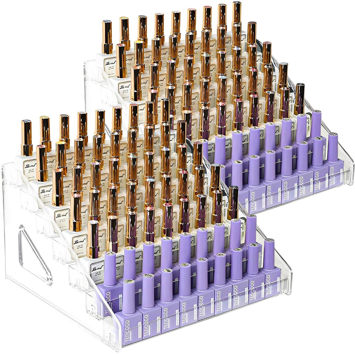 2 Stuks Nagellak Organizer - 6 Lagen - Van Acryl - Voor Nagellak, Etherische Oliën, Cosmetica, Lippenstift