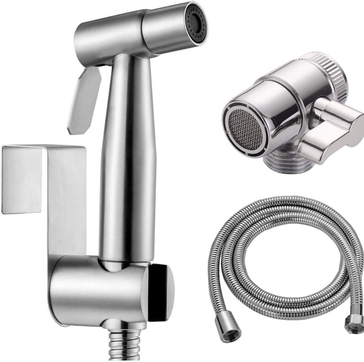Ploutos® Bidet - Bidet Toilet - Bidet Handdouche - Bidet Sprayer - Zilver - 6cm x 3cm x 12cm