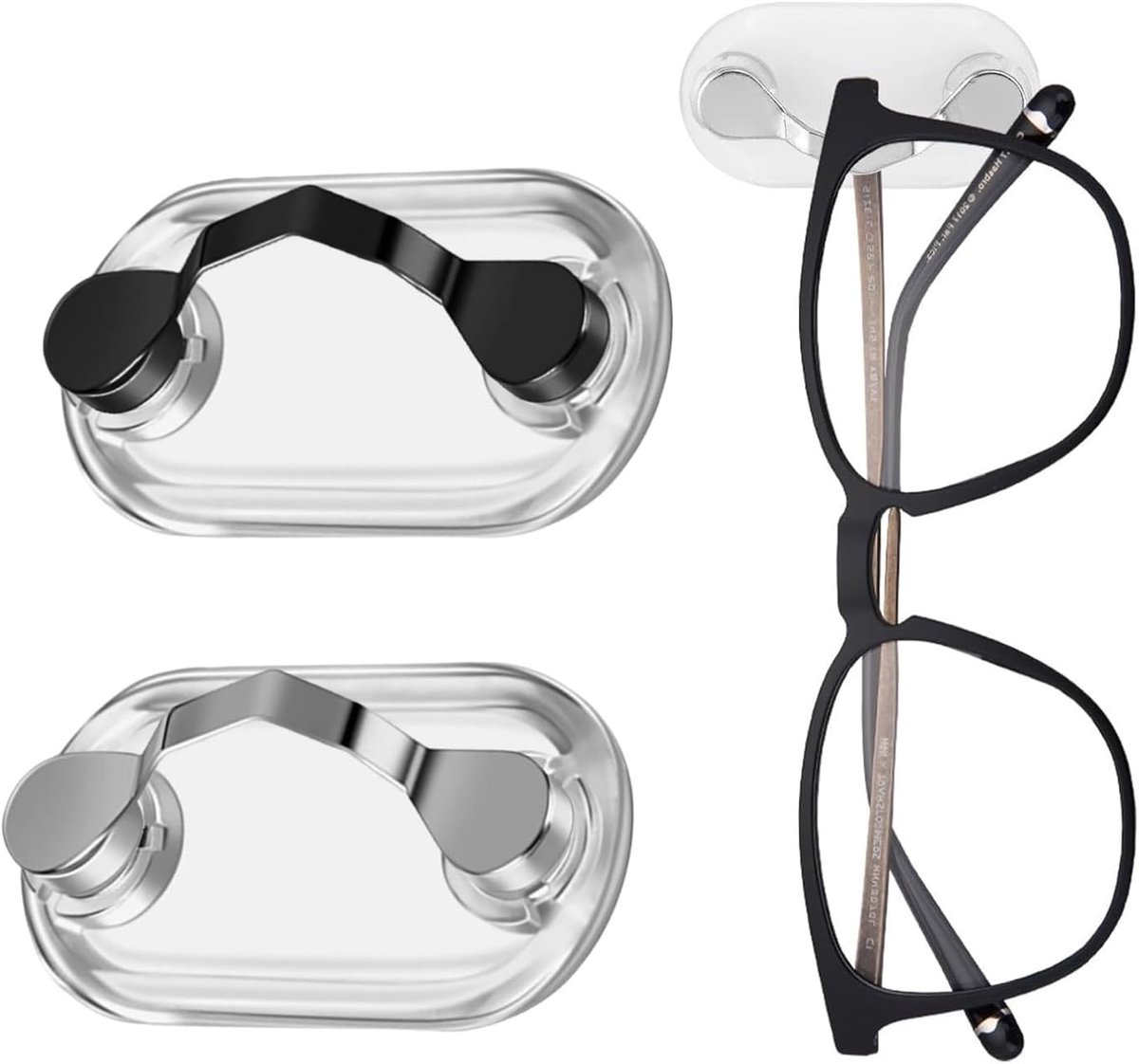 Brillenhouder, 2 stuks, magnetische glashouder, draagbare magnetische bril, clip naambadge, metaal, kan aan kleding worden bevestigd voor brillen, zonnebrillen, leesbrillen