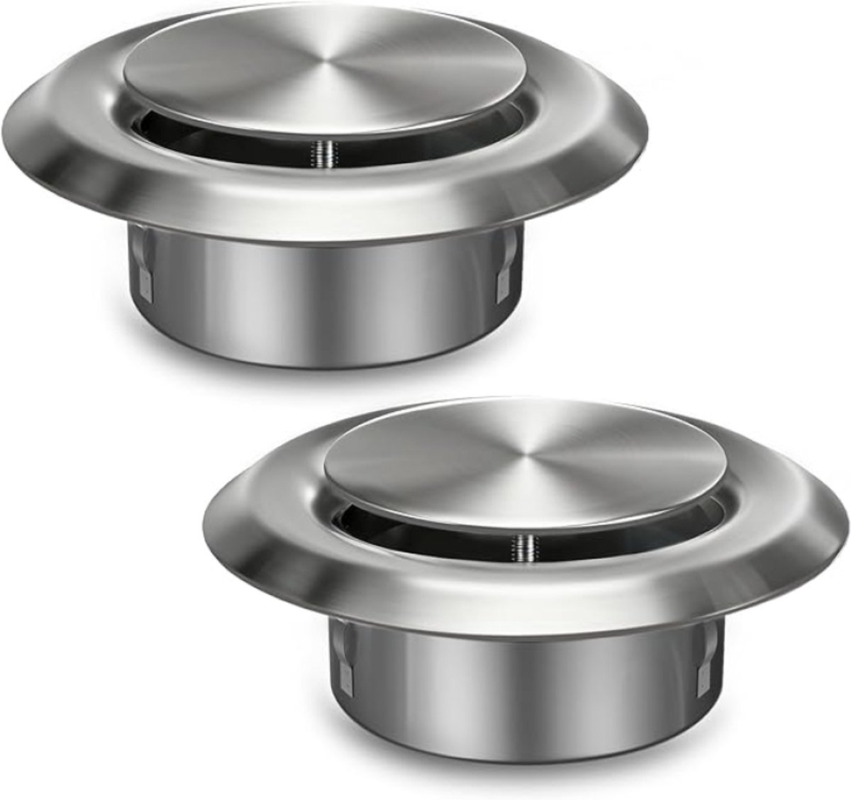 Ventilatierooster RVS 100 mm - Rond Muurrooster met Insectengaas en Flens