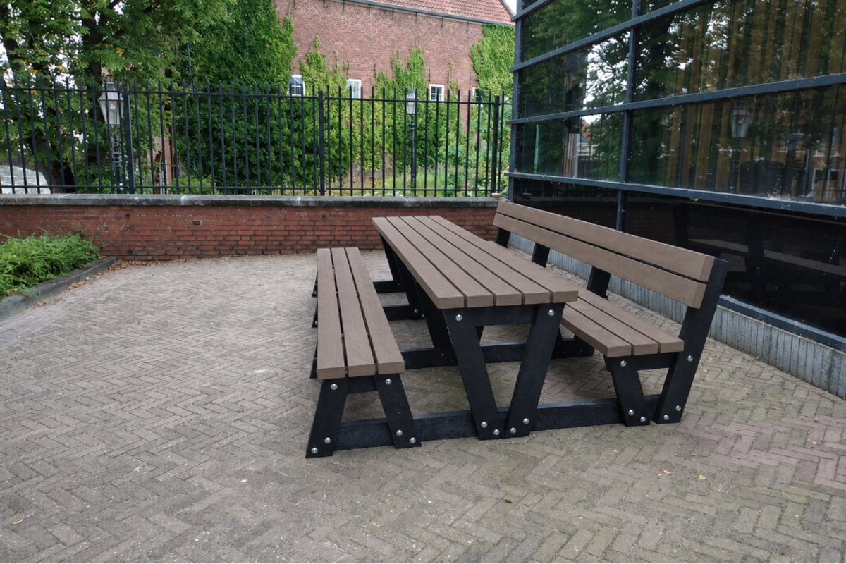 Rockwood® Picknicktafel Eik - Zwaar Kunststof - Quartz Brown (175kg) 1.80m Naturel