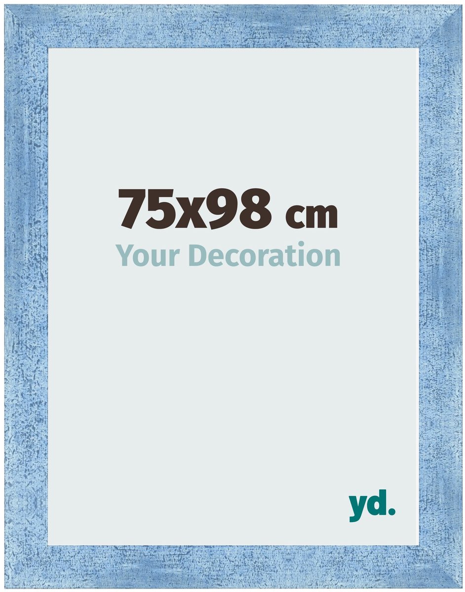 yd. Your Decoration - Fotolijst 75x98 cm - MDF - Helder Blauw Geveegd - Pisa