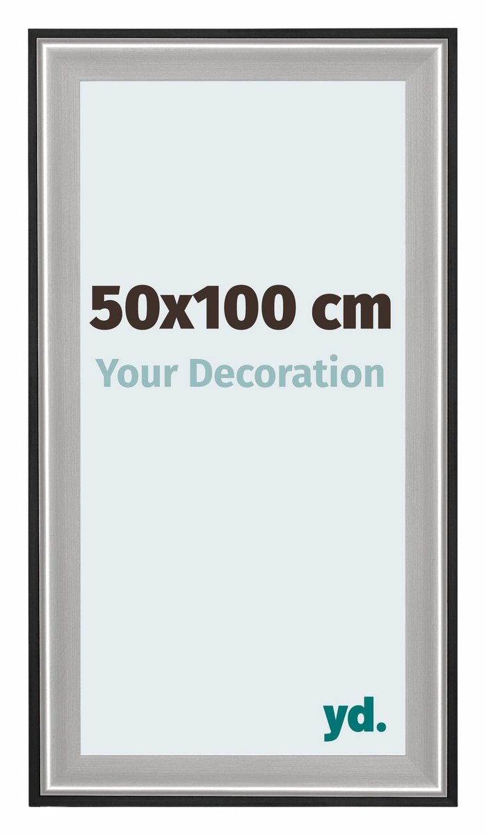 yd. Your Decoration - Fotolijst 50x100 cm - Hout - Zwart Zilver Gepolijst - Birmingham