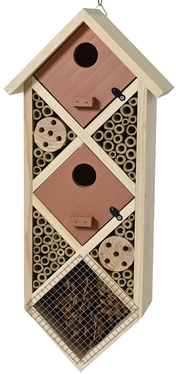 Kaemingk Insectenhotel Ruit Bruin 18 x 42 cm - Grenenhout