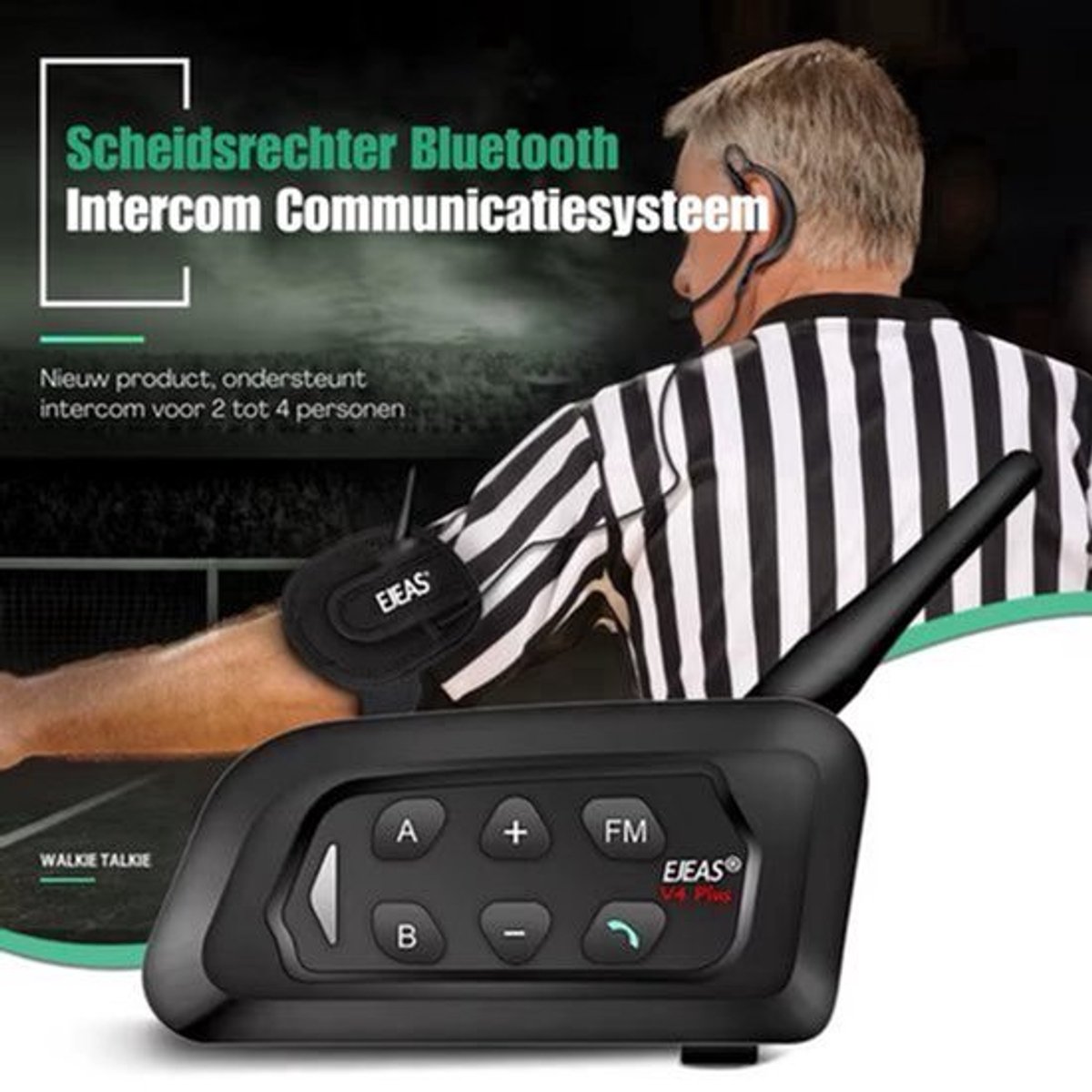 V4C Plus en V6C Pro - Scheidsrechter Intercom - Bluetooth 5.0 - Headsets - Handsfree - Communicator - intercom - 1x V4C Plus en 2x V6C Pro