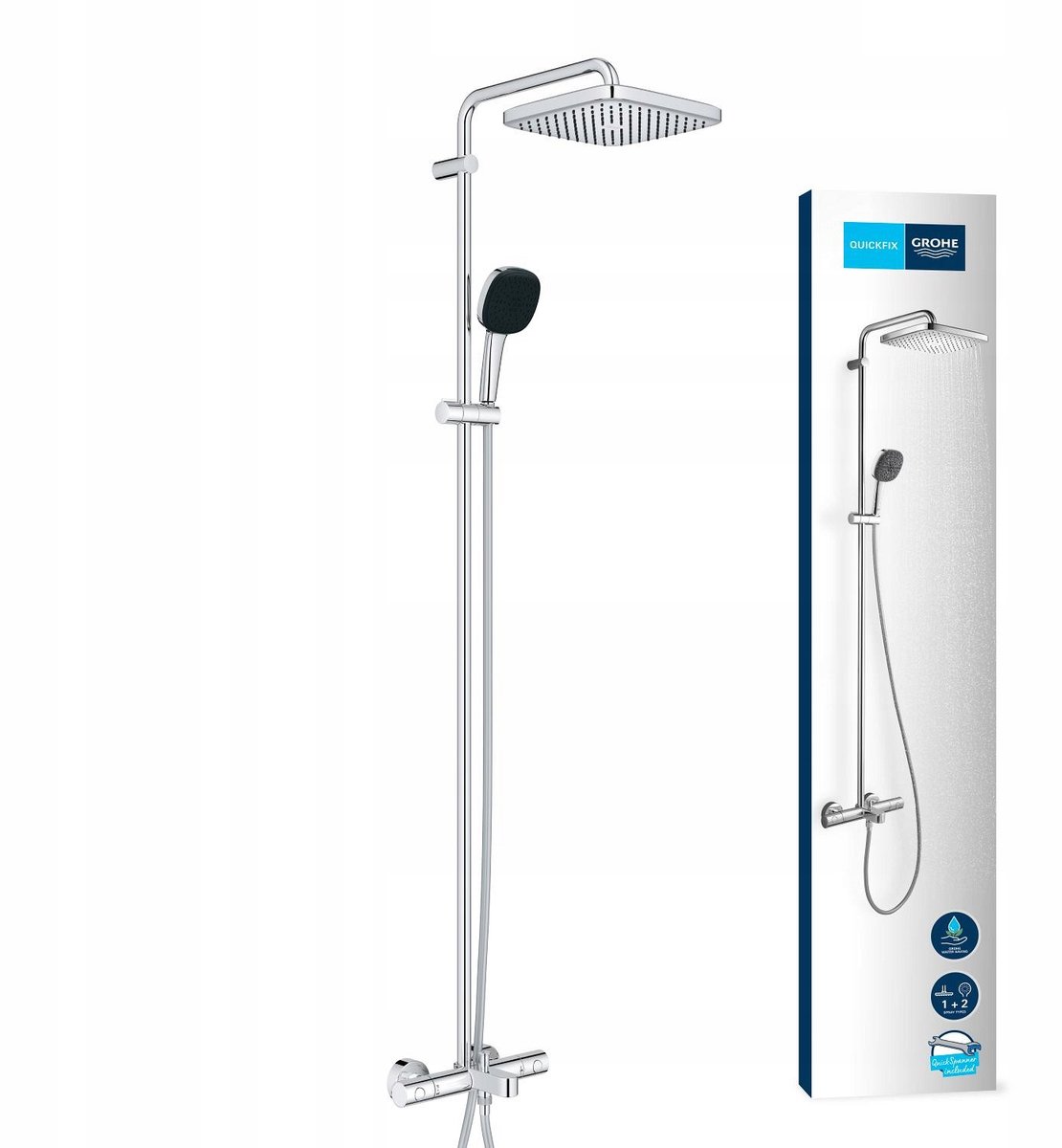 GROHE Vitalio Comfort 250 Douche- Badkraan Thermostaat Systeem Wandmontage