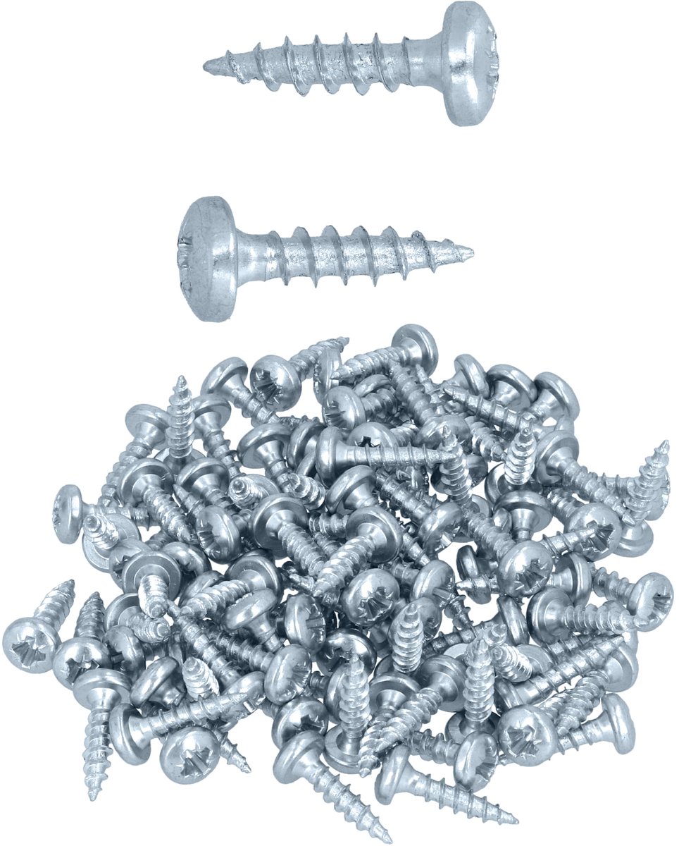HELPMATE – Houtschroeven voor schrijnwerk 4,0 x 16 mm, verzinkt – 100 stuks - ShopVlot