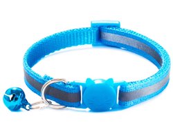 Qinao 2 Pack Kattenhalsbanden Quick Release Reflecterende Kitten Kraag met Bell & Safety Release (SkyBlue) - ShopVlot