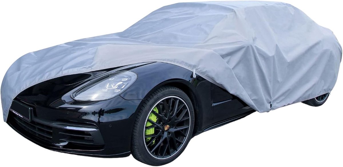 Afdekzeil voor de auto, waterdicht, voorruitafdekking, autoafdekking, zonwering auto, sneeuwbescherming, autobeschermhoes, 430-455 cm, combi