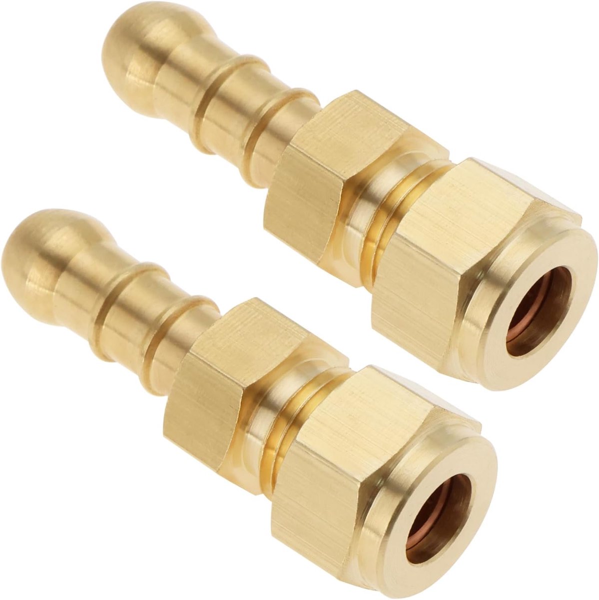 Lord of the Tools 2 stks 8mm Slang Pijp Connector Nozzle Fitting 1/2 Draad Messing Slang Connector Fit 8mm (5/16") Slang Connector Gebruikt in Campers en Caravans