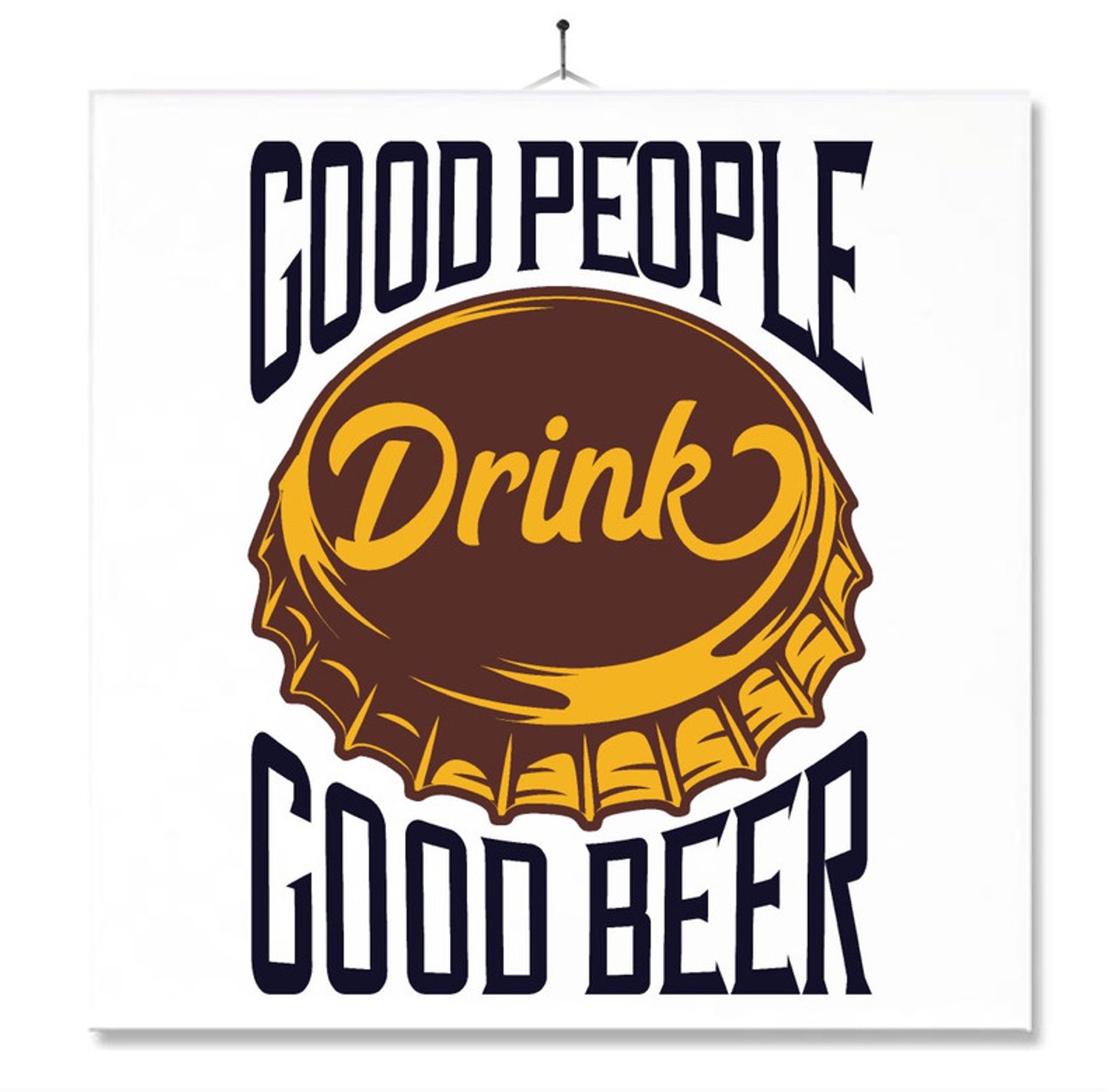 MC Living Tegel Met Opdruk | Verjaardag kado | Toilet WC | Good people drinks good beer Multi-Color