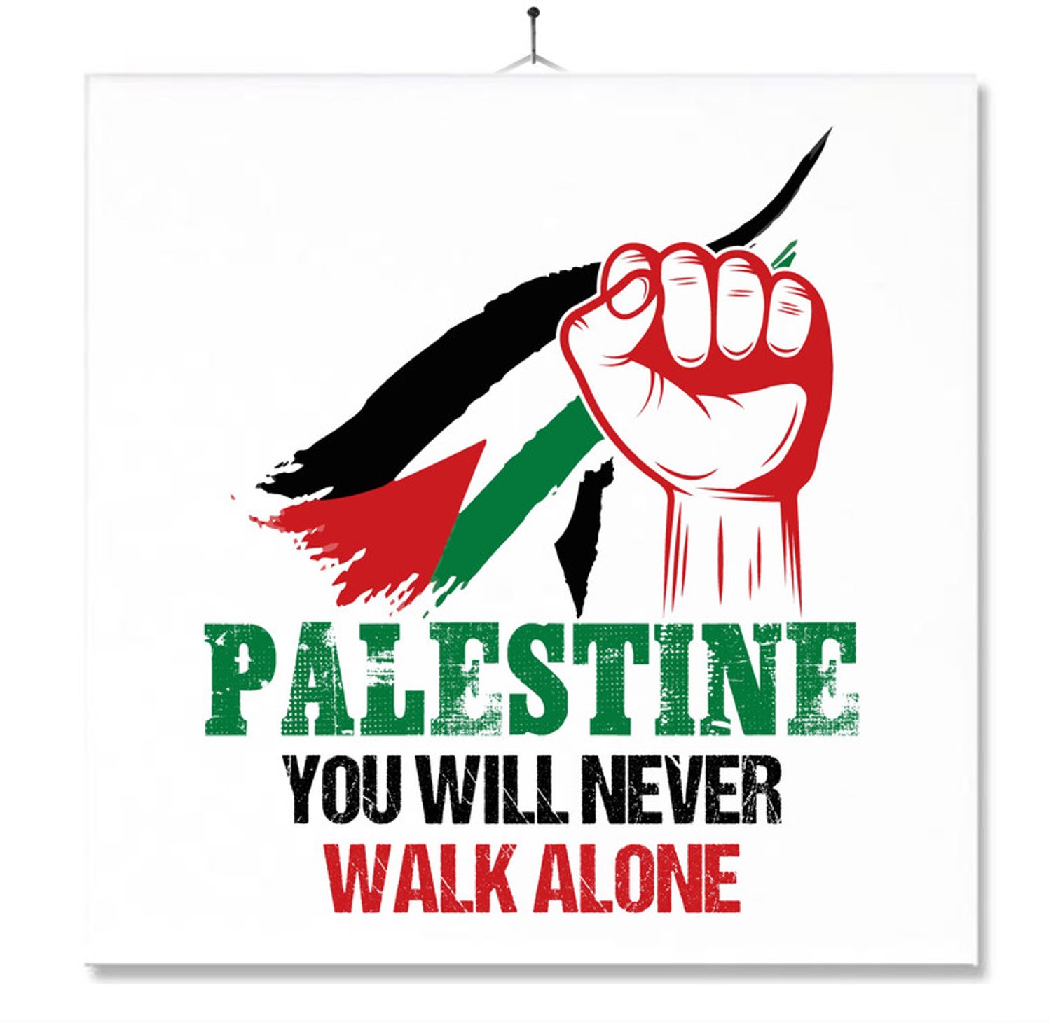MC Living Tegel Met Opdruk | Palestine You Will Never Walk Alone Multi-Color