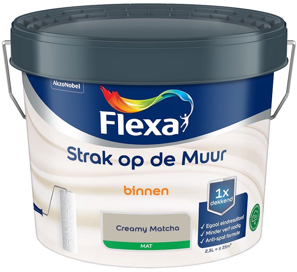 Flexa - Strak Op De Muur Binnen Mat - Creamy Matcha - 2,5 L - Kleur Van Het Jaar 2027