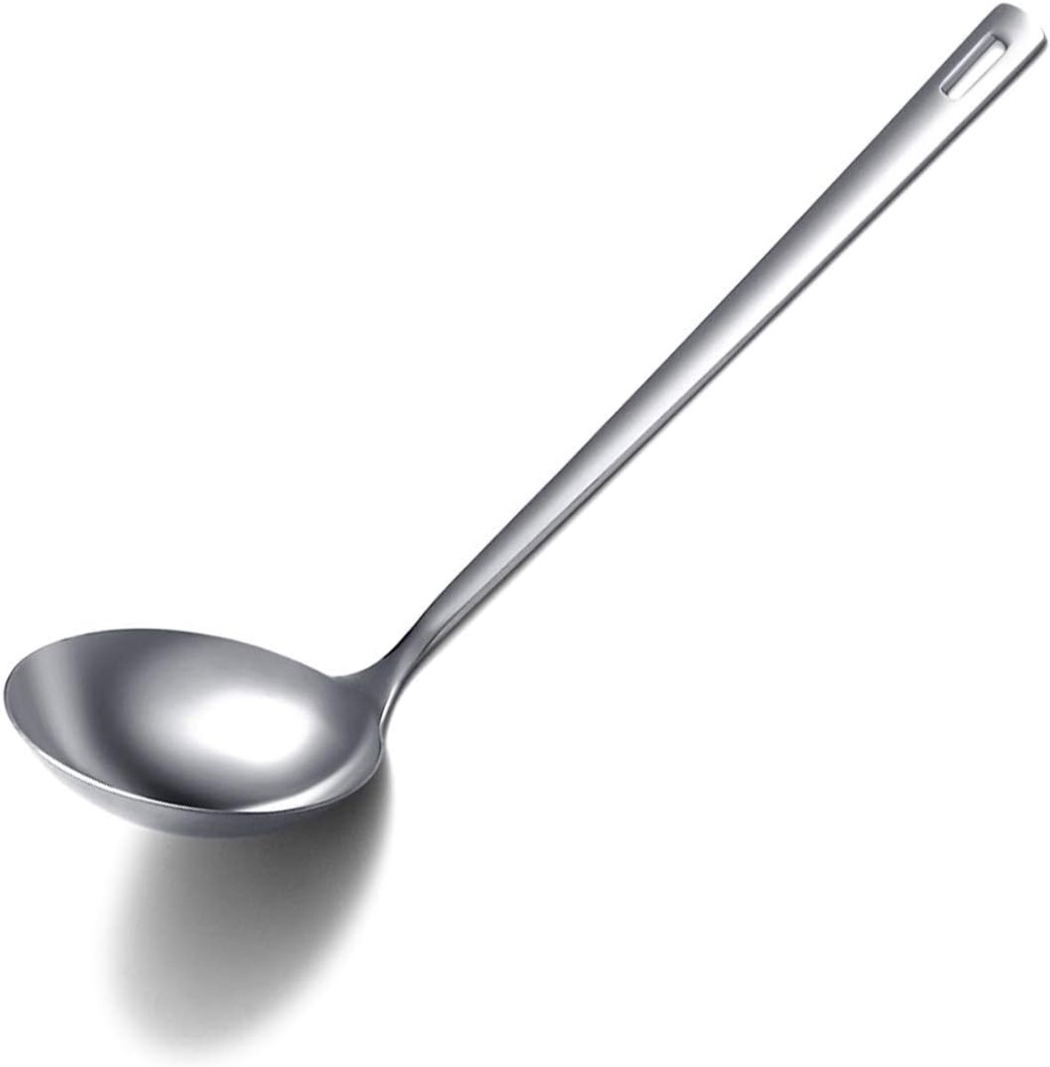 Roestvrijstalen pollepel, soeplepel, kookpollepel, keukenpollepel, metalen soeplepel om te koken, niet-stick en hittebestendig, vaatwasmachinebestendig, gemakkelijk schoon te maken