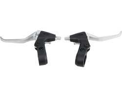 Complete V-Brake Set voor Fietsen - Voor MTB en Hybride Fietsen met Aluminium Levers, Remkabels en Accessoires in Zwart/Zilver
