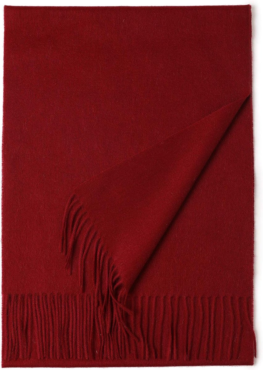 wollen sjaal effen met franjes voor herfst winter heren en dames