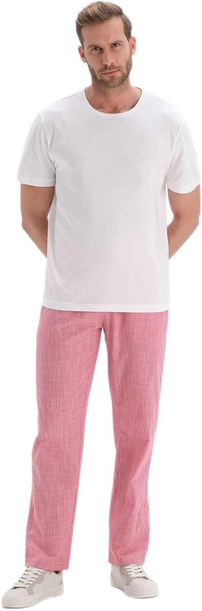 Heren Cotton Pyjama Bottom, Rood, 2XL, rood, XXL