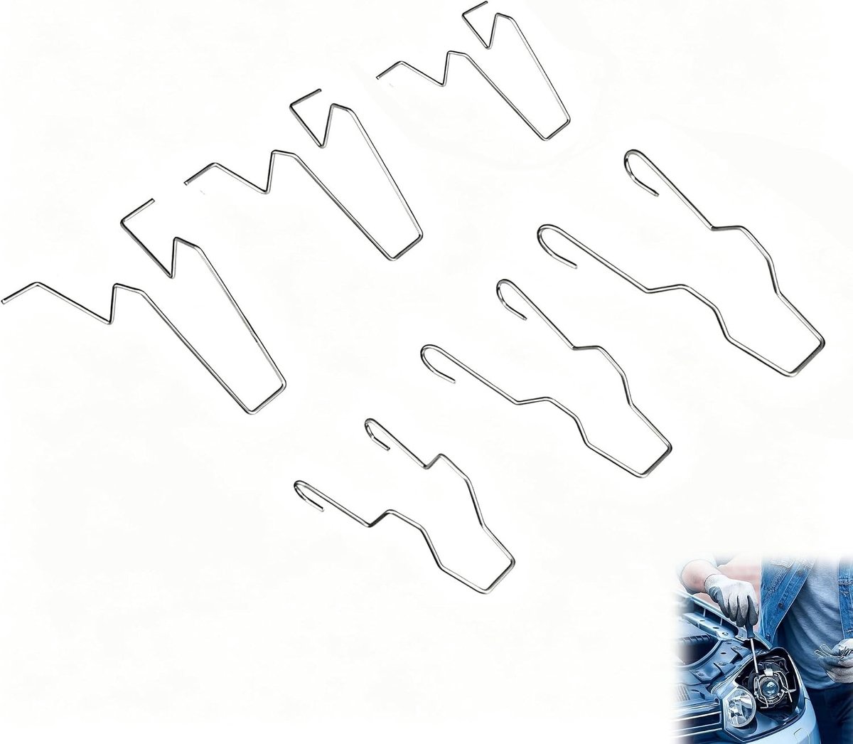 Set van 6 Fixatieclips voor Autokoplampen - Veerclips voor H1, H3, H4, H7 Lampen - Vervangende Onderdeel voor Koplampbevestiging